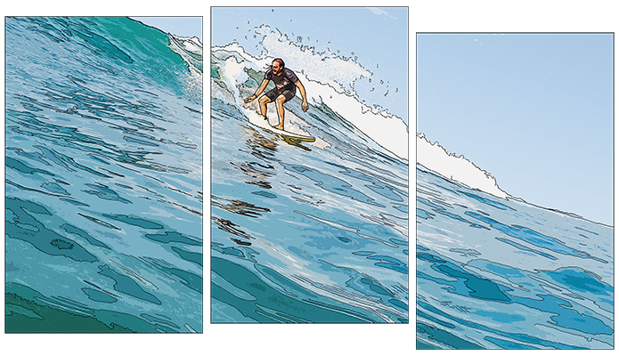 illustratives Wandbild : Surfen