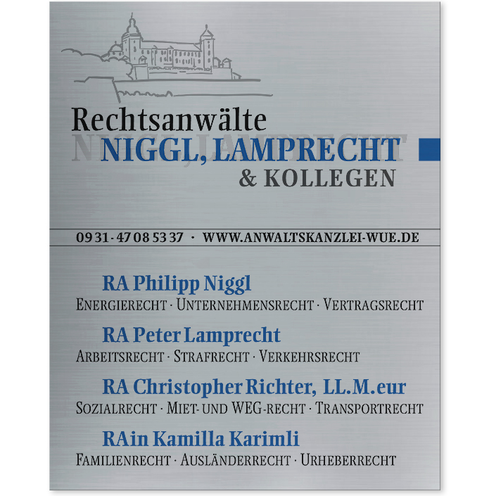 RAe Niggl Lamprecht · Firmenschild